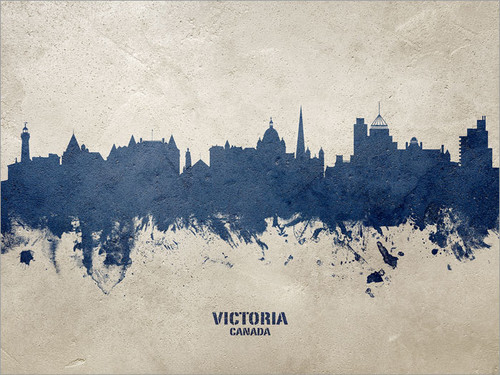 Victoria Canada Skyline Cityscape Poster Art Print