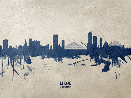 Liege Belgium Skyline Cityscape Poster Art Print