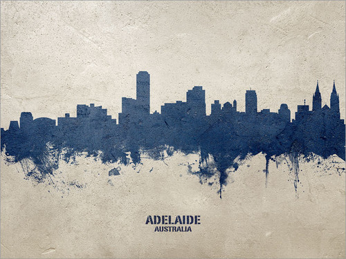 Adelaide Australia Skyline Cityscape Poster Art Print