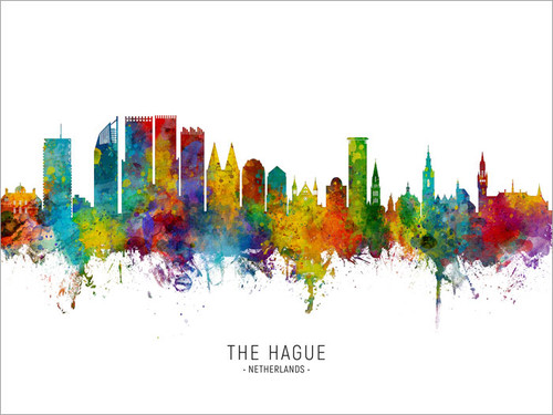 The Hague Netherlands Skyline Cityscape Poster Art Print