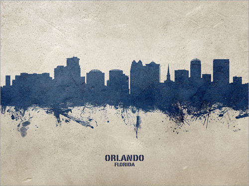 Orlando Florida Skyline Cityscape Poster Art Print