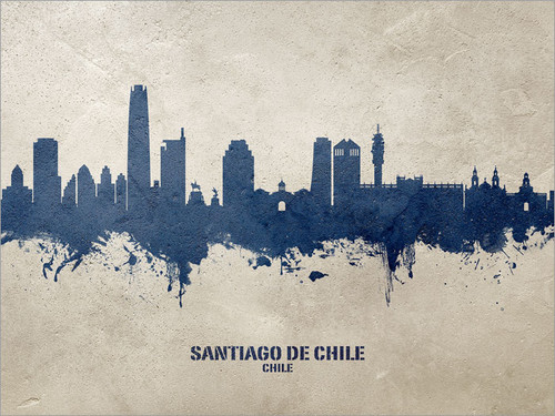 Santiago de Chile Chile Skyline Cityscape Poster Art Print