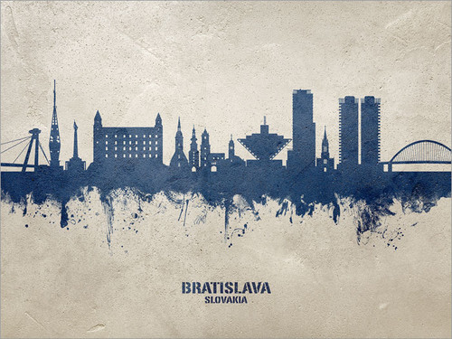 Bratislava Slovakia Skyline Cityscape Poster Art Print