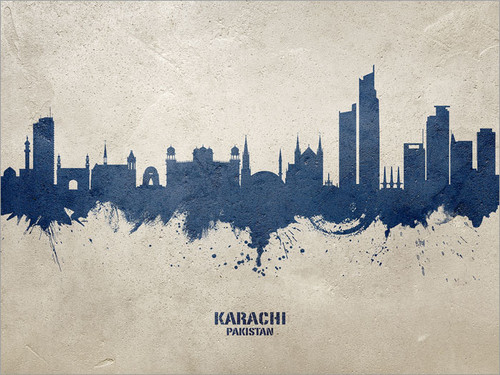 Karachi Pakistan Skyline Cityscape Poster Art Print