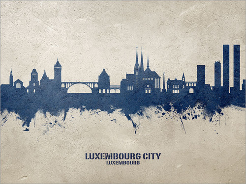 Luxembourg City Luxembourg Skyline Cityscape Poster Art Print