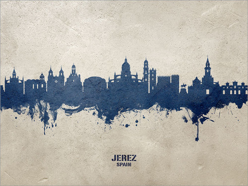 Jerez Spain Skyline Cityscape Poster Art Print