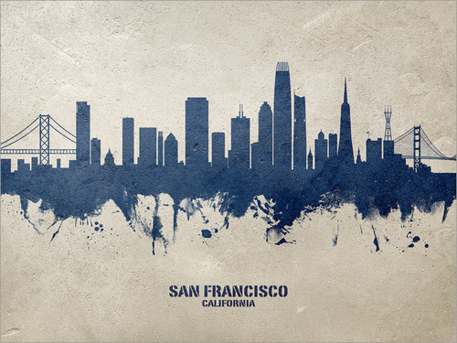 San Francisco California Skyline Cityscape Poster Art Print