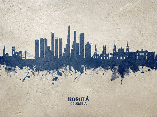 Bogotá Colombia Skyline Cityscape Poster Art Print