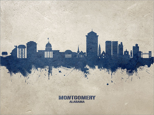 Montgomery Alabama Skyline Cityscape Poster Art Print