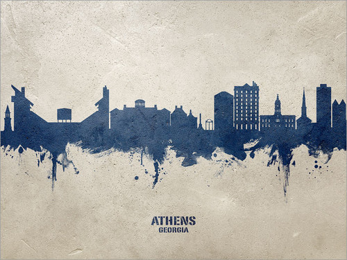 Athens Georgia Skyline Cityscape Poster Art Print