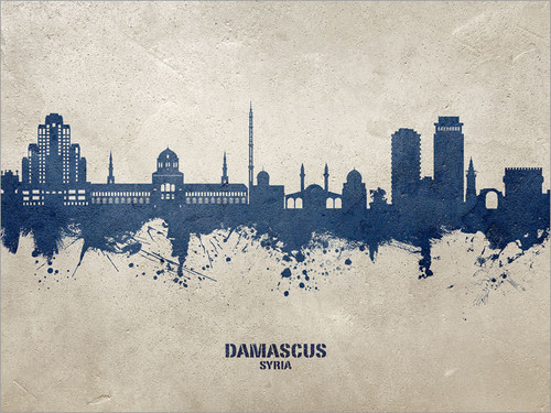 Damascus Syria Skyline Cityscape Poster Art Print