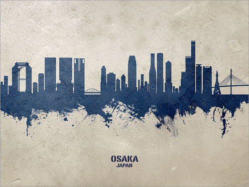 Osaka Japan Skyline Cityscape Poster Art Print