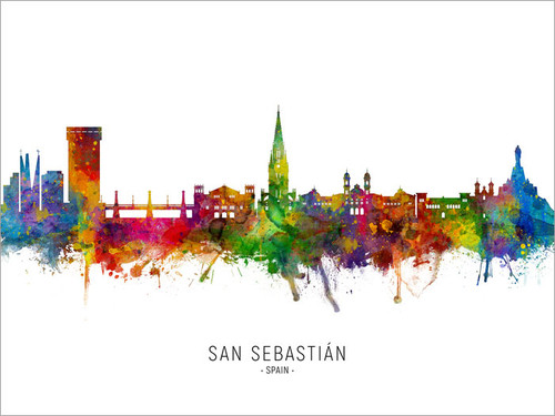 San Sebastián Spain Skyline Cityscape Poster Art Print