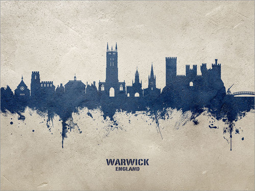 Warwick England Skyline Cityscape Poster Art Print