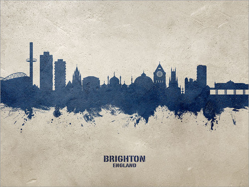 Brighton England Skyline Cityscape Poster Art Print