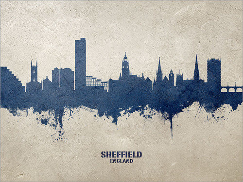 Sheffield England Skyline Cityscape Poster Art Print