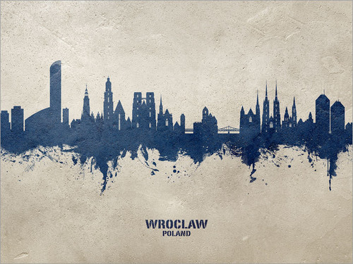 Wroclaw Poland Skyline Cityscape Poster Art Print