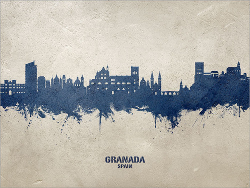 Granada Spain Skyline Cityscape Poster Art Print