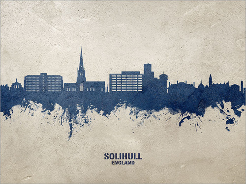 Solihull England Skyline Cityscape Poster Art Print
