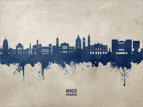 Nice France Skyline Cityscape Poster Art Print