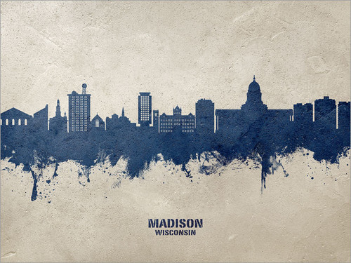 Madison Wisconsin Skyline Cityscape Poster Art Print