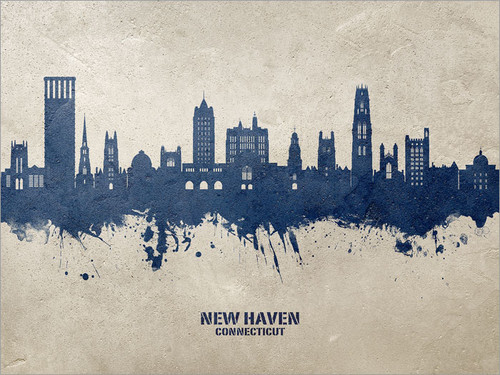 New Haven Connecticut Skyline Cityscape Poster Art Print