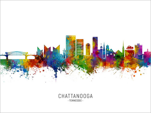 Chattanooga Tennessee Skyline Cityscape Poster Art Print