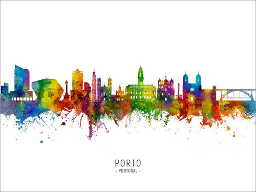 Porto Portugal Skyline Cityscape Poster Art Print