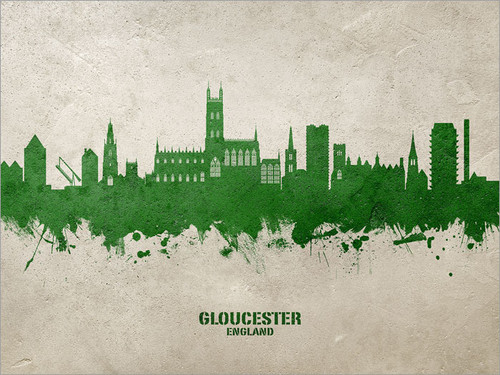 Gloucester England Skyline Cityscape Poster Art Print