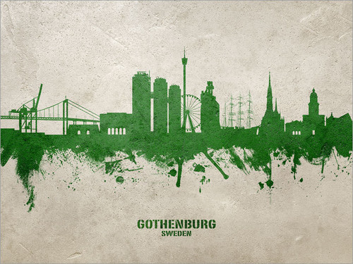 Gothenburg Sweden Skyline Cityscape Poster Art Print