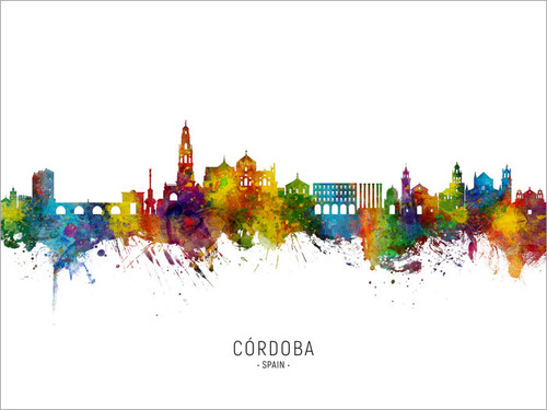 Córdoba Spain Skyline Cityscape Poster Art Print