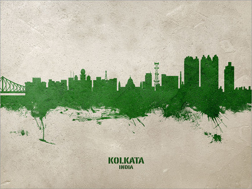Kolkata India Skyline Cityscape Poster Art Print