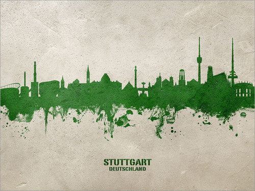 Stuttgart Deutschland Skyline Cityscape Poster Art Print