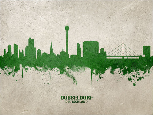 Düsseldorf Deutschland Skyline Cityscape Poster Art Print