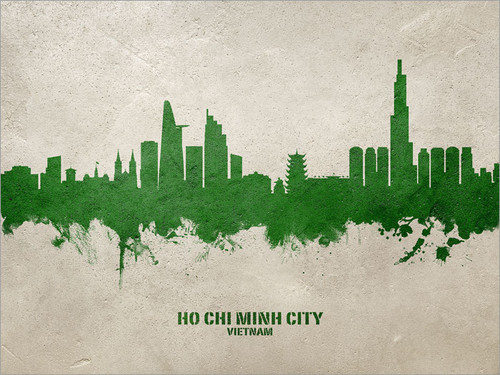 Ho Chi Minh City Vietnam Skyline Cityscape Poster Art Print