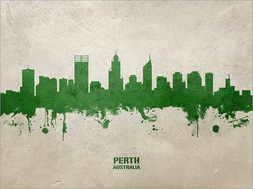 Perth Australia Skyline Cityscape Poster Art Print