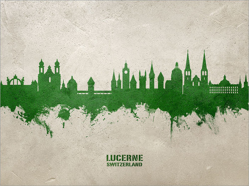 Lucerne Switzerland Skyline Cityscape Poster Art Print