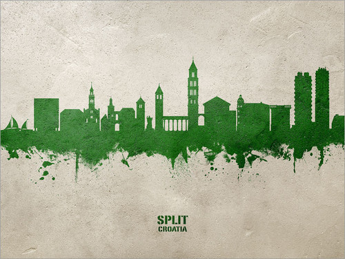Split Croatia Skyline Cityscape Poster Art Print