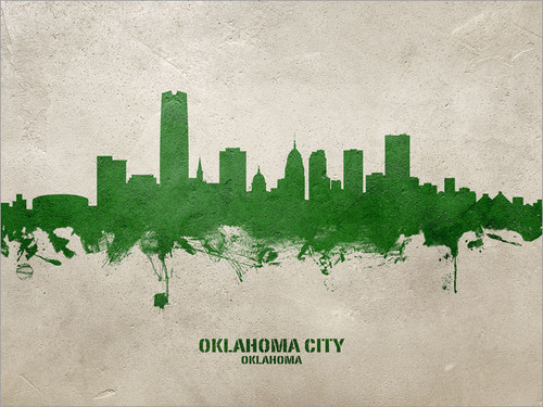 Oklahoma City Oklahoma Skyline Cityscape Poster Art Print