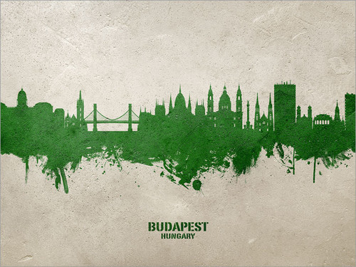 Budapest Hungary Skyline Cityscape Poster Art Print