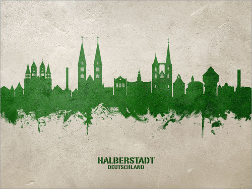 Halberstadt Deutschland Skyline Cityscape Poster Art Print