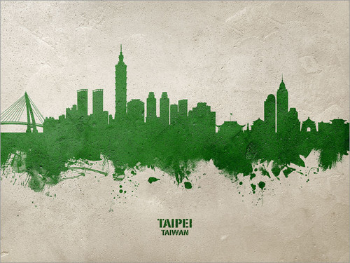 Taipei Taiwan Skyline Cityscape Poster Art Print
