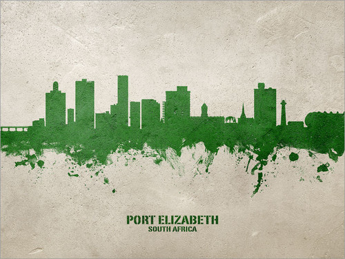 Port Elizabeth South Africa Skyline Cityscape Poster Art Print