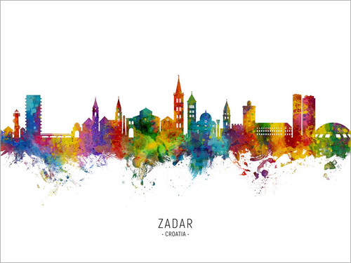 Zadar Croatia Skyline Cityscape Poster Art Print