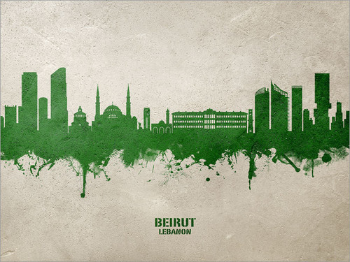 Beirut Lebanon Skyline Cityscape Poster Art Print