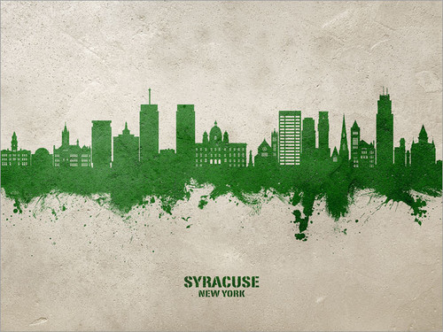 Syracuse New York Skyline Cityscape Poster Art Print