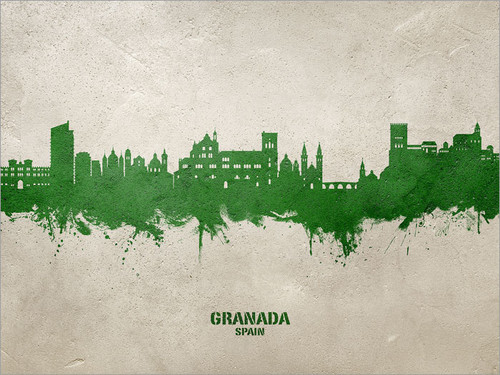 Granada Spain Skyline Cityscape Poster Art Print