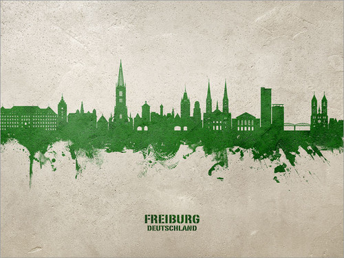 Freiburg Deutschland Skyline Cityscape Poster Art Print