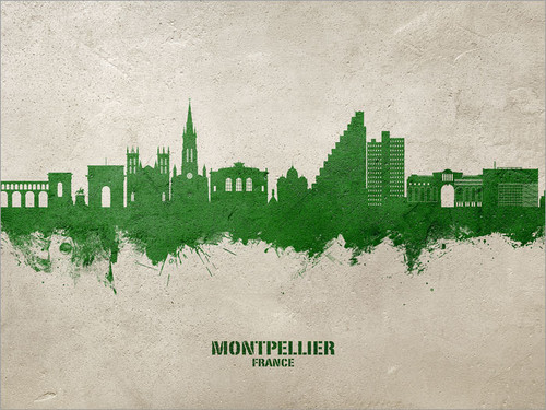 Montpellier France Skyline Cityscape Poster Art Print