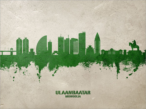 Ulaanbaatar Mongolia Skyline Cityscape Poster Art Print